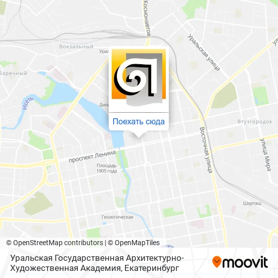 Карта Уральская Государственная Архитектурно-Художественная Академия