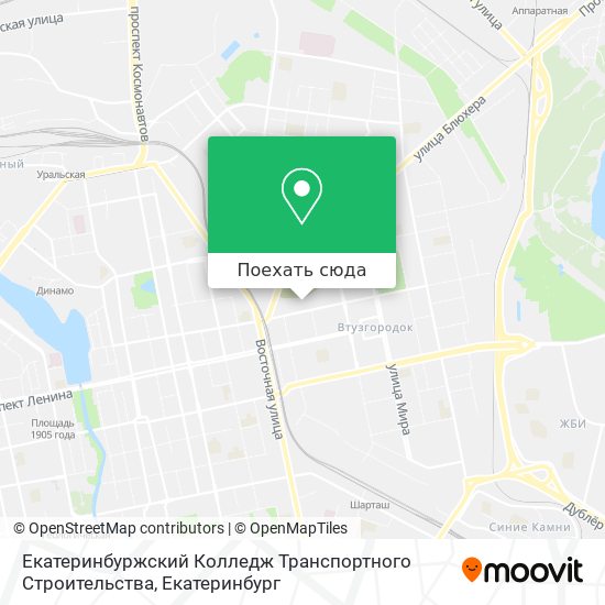 Карта Екатеринбуржский Колледж Транспортного Строительства