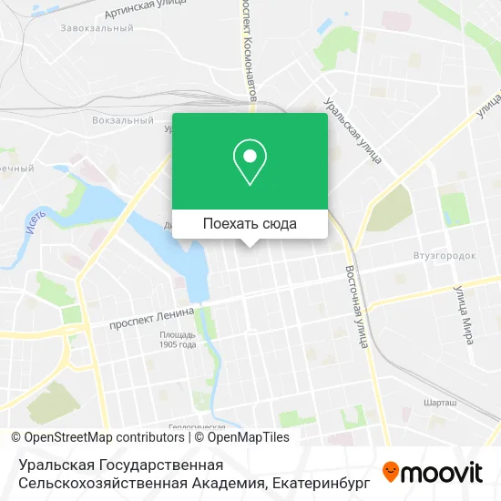 Карта Уральская Государственная Сельскохозяйственная Академия