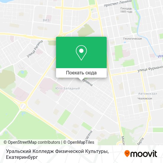 Карта Уральский Колледж Физической Культуры