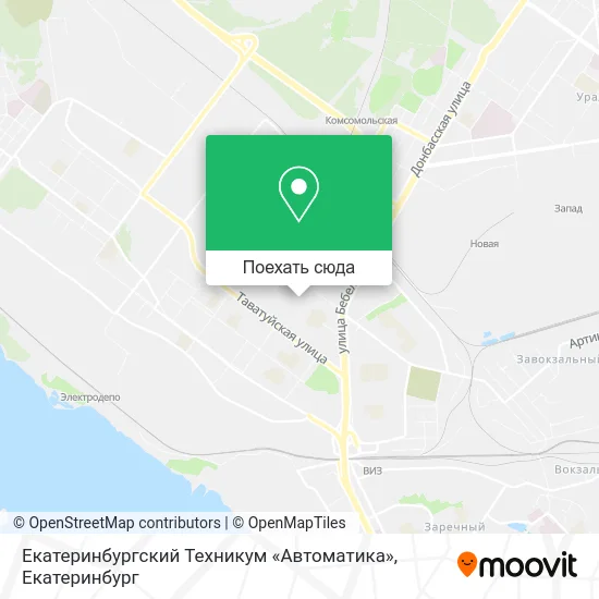 Карта Екатеринбургский Техникум «Автоматика»