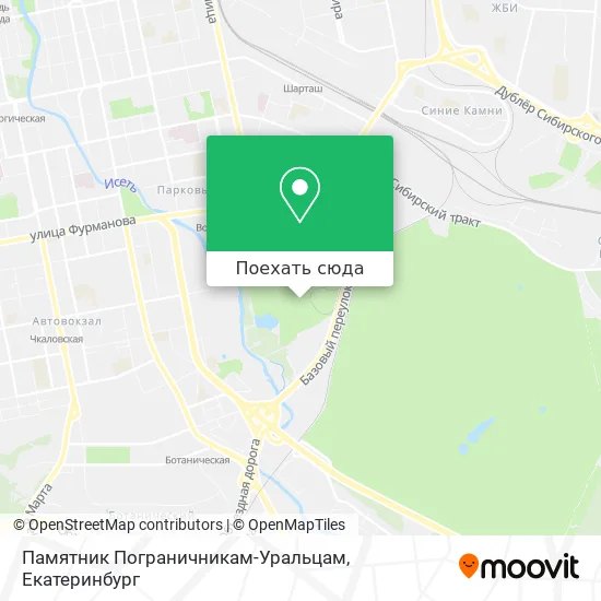 Карта Памятник Пограничникам-Уральцам