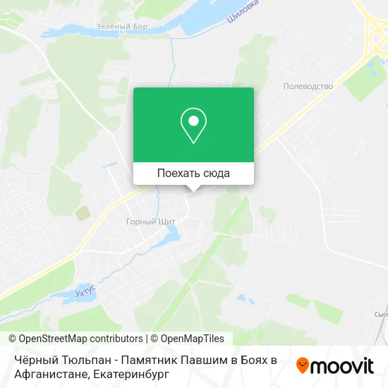 Карта Чёрный Тюльпан - Памятник Павшим в Боях в Афганистане