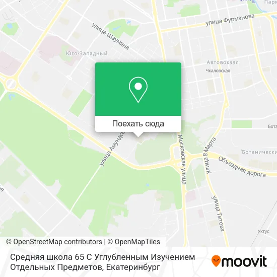 Карта Средняя школа 65 С Углубленным Изучением Отдельных Предметов