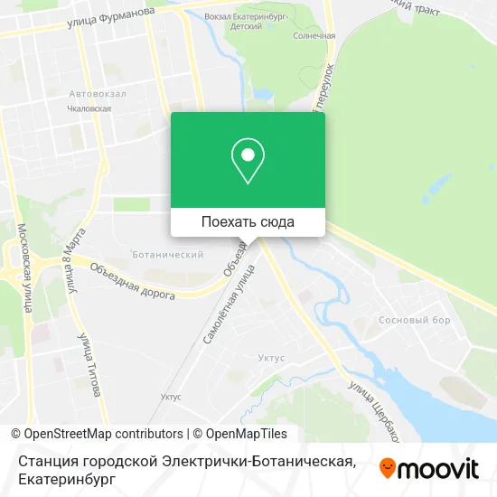 Карта Станция городской Электрички-Ботаническая