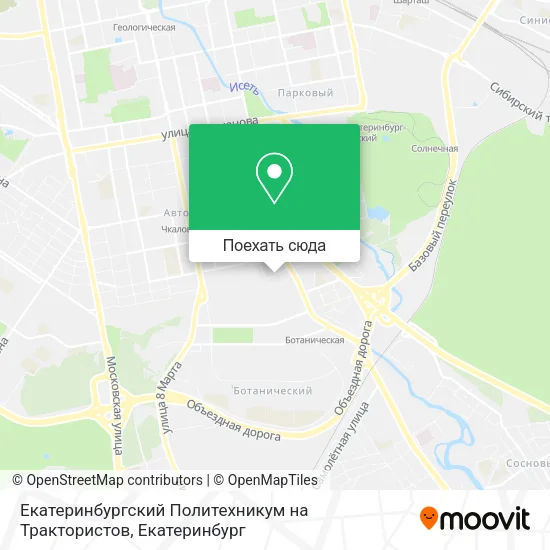 Карта Екатеринбургский Политехникум на Трактористов