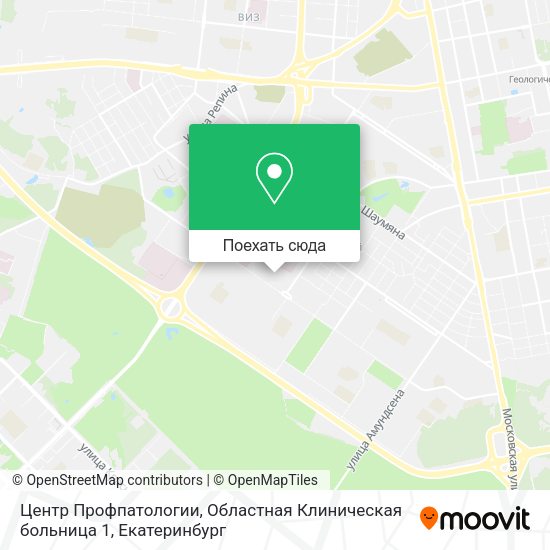 Карта Центр Профпатологии, Областная Клиническая больница 1