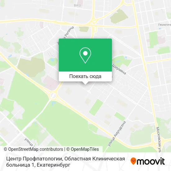 Карта Центр Профпатологии, Областная Клиническая больница 1