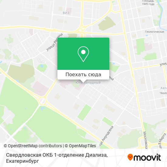 Карта Свердловская ОКБ 1-отделение Диализа