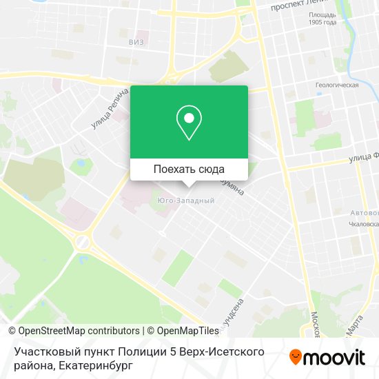 Карта Участковый пункт Полиции 5 Верх-Исетского района