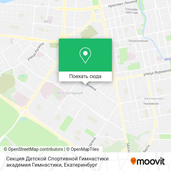 Карта Секция Детской Спортивной Гимнастики академия Гимнастики