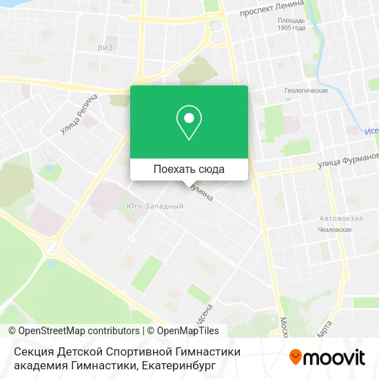 Карта Секция Детской Спортивной Гимнастики академия Гимнастики