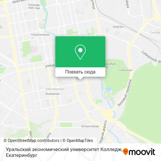 Карта Уральский экономический университет Колледж