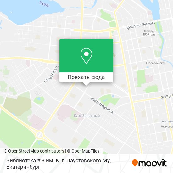 Карта Библиотека # 8 им. К. г. Паустовского Му