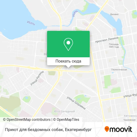 Карта Приют для бездомных собак