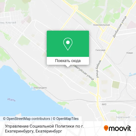 Карта Управление Социальной Политики по г. Екатеринбургу