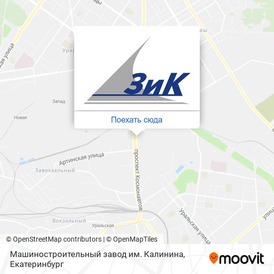 Карта Машиностроительный завод им. Калинина