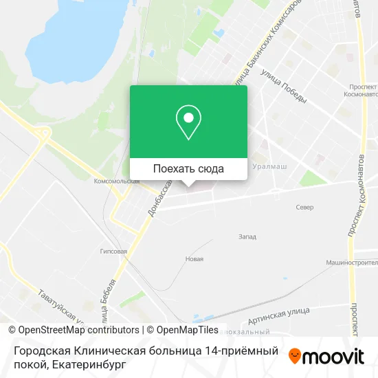 Карта Городская Клиническая больница 14-приёмный покой