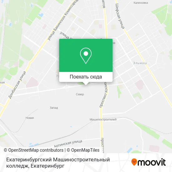 Карта Екатеринбургский Машиностроительный колледж