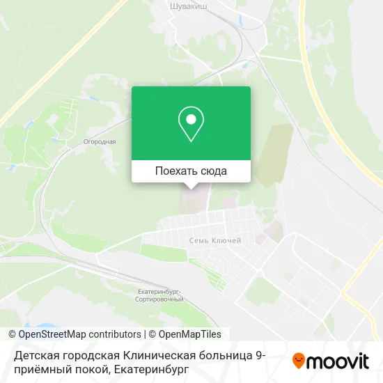 Карта Детская городская Клиническая больница 9-приёмный покой