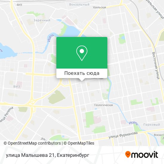 Карта улица Малышева 21
