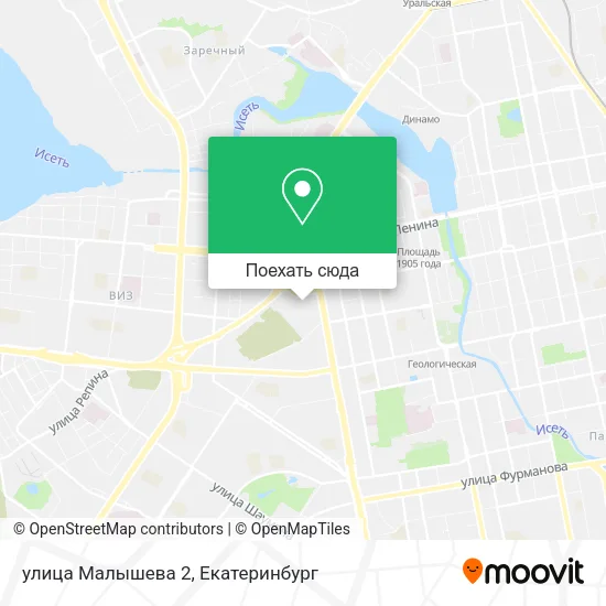 Карта улица Малышева 2