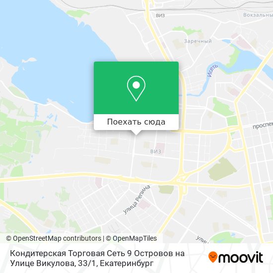 Карта Кондитерская Торговая Сеть 9 Островов на Улице Викулова, 33 / 1