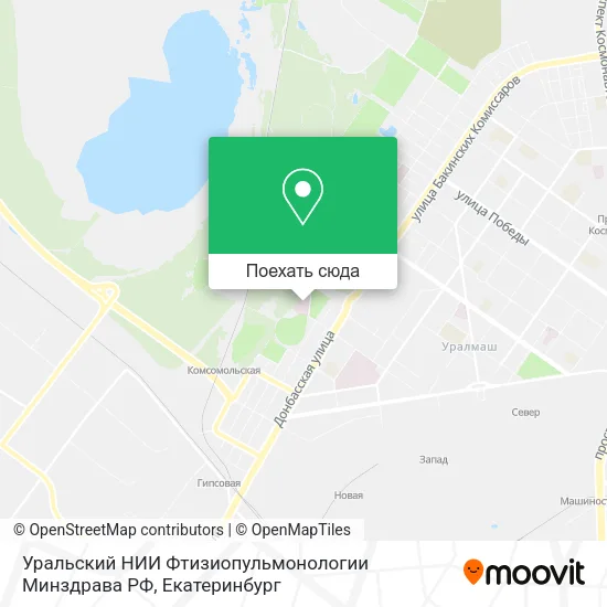 Карта Уральский НИИ Фтизиопульмонологии Минздрава РФ