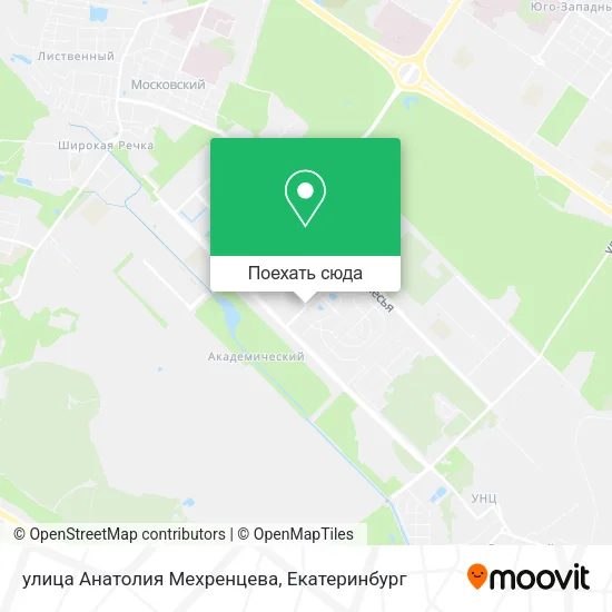 Карта улица Анатолия Мехренцева