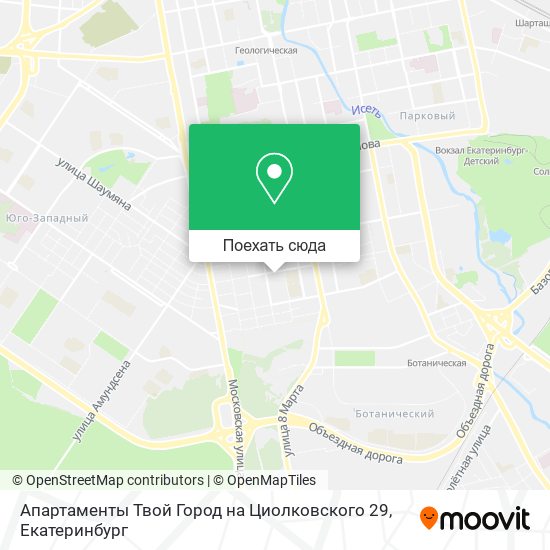 Карта Апартаменты Твой Город на Циолковского 29