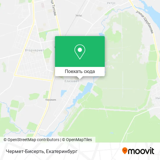 Карта Чермет-Бисерть