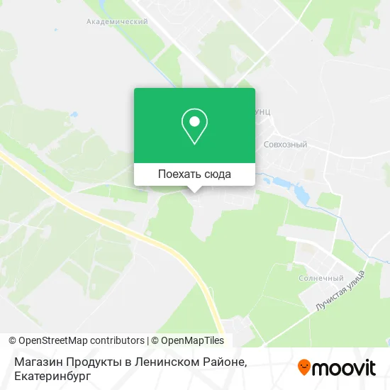 Карта Магазин Продукты в Ленинском Районе