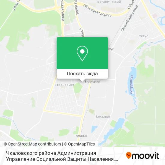 Карта Чкаловского района Администрация Управление Социальной Защиты Населения