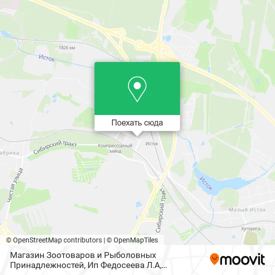 Карта Магазин Зоотоваров и Рыболовных Принадлежностей, Ип Федосеева Л.А