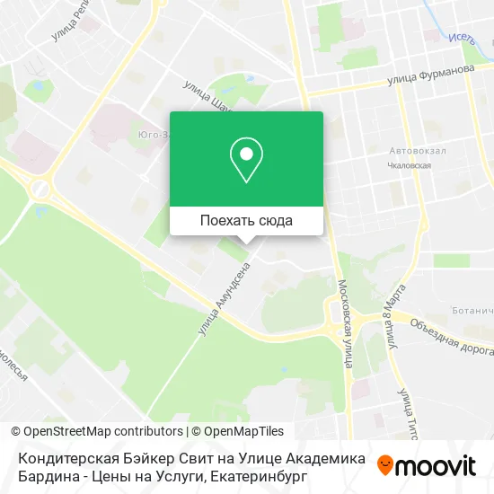 Карта Кондитерская Бэйкер Свит на Улице Академика Бардина - Цены на Услуги