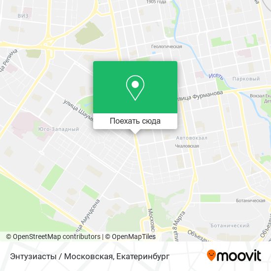 Карта Энтузиасты / Московская