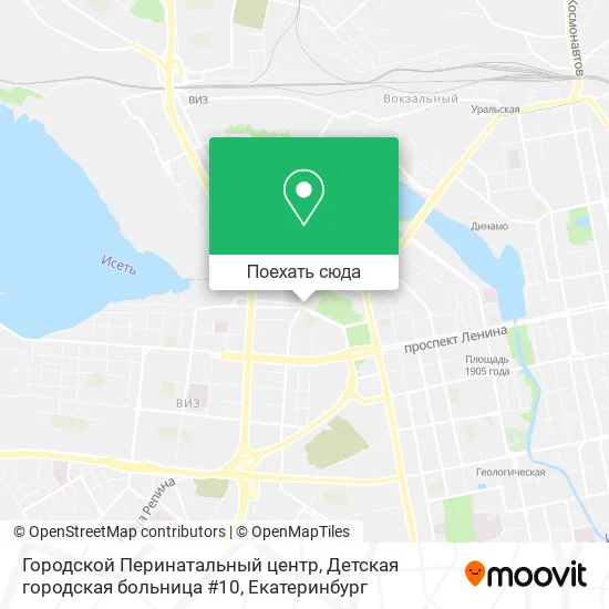 Карта Городской Перинатальный центр, Детская городская больница #10
