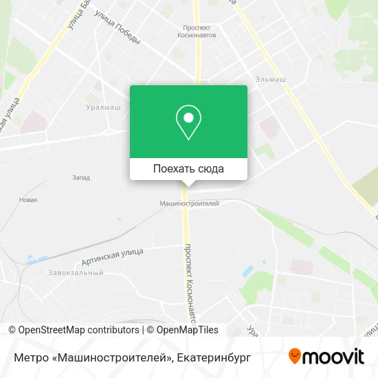 Карта Метро «Машиностроителей»