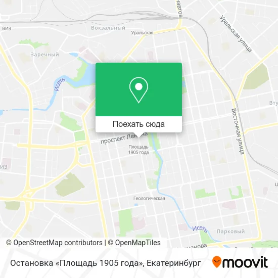 Карта Остановка «Площадь 1905 года»