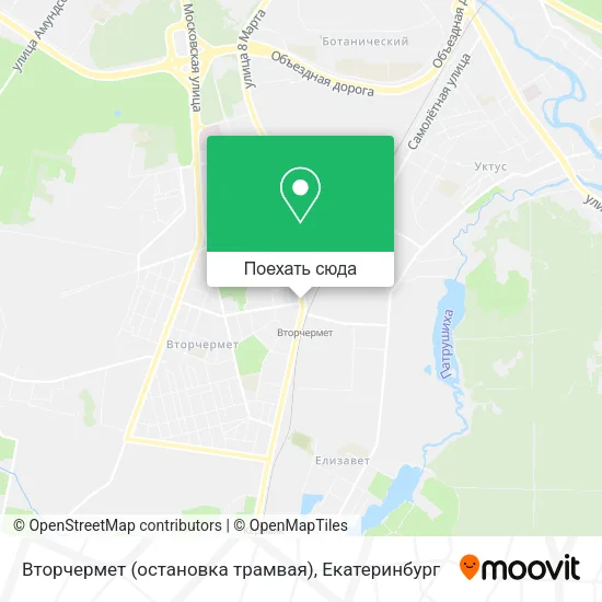 Карта Вторчермет (остановка трамвая)