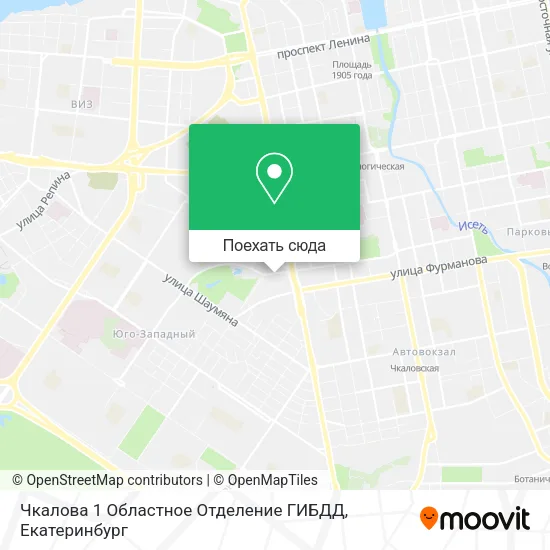 Карта Чкалова 1 Областное Отделение ГИБДД