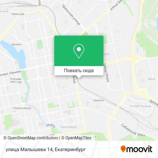 Карта улица Малышева 14