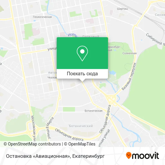Карта Остановка «Авиационная»
