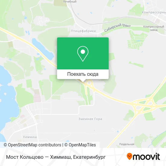 Карта Мост Кольцово — Химмаш