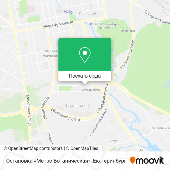 Карта Остановка «Метро Ботаническая»