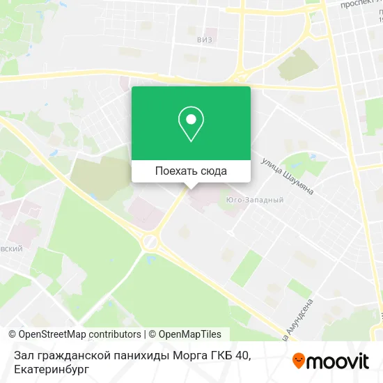 Карта Зал гражданской панихиды Морга ГКБ 40