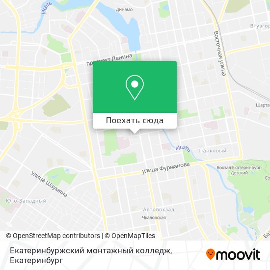 Карта Екатеринбуржский монтажный колледж