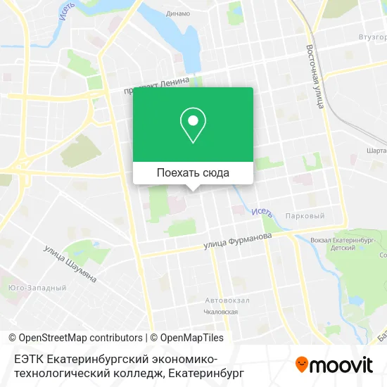 Карта ЕЭТК Екатеринбургский экономико-технологический колледж