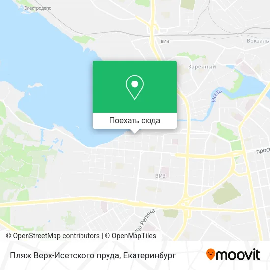 Карта Пляж Верх-Исетского пруда