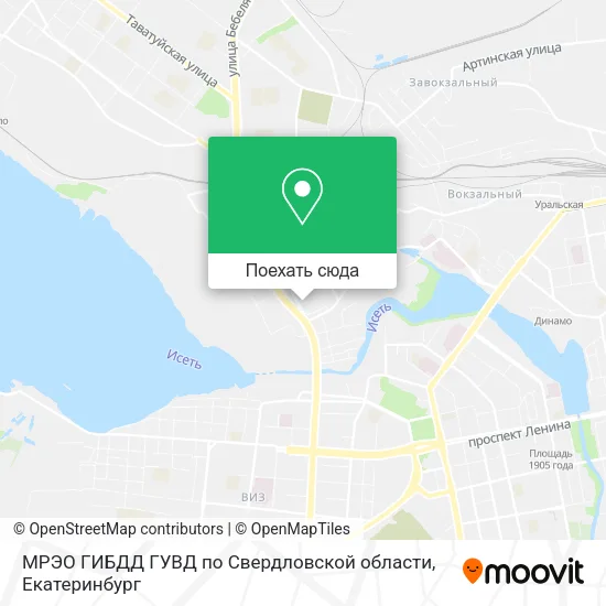 Карта МРЭО ГИБДД ГУВД по Свердловской области